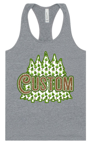 Custom Woodland Trees Women's Racerback Tank