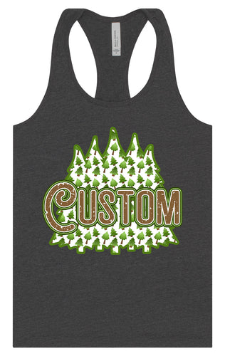 Custom Woodland Trees Women's Racerback Tank