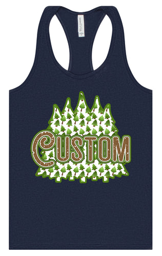 Custom Woodland Trees Women's Racerback Tank