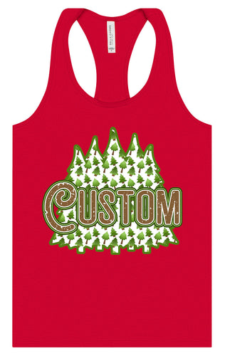 Custom Woodland Trees Women's Racerback Tank