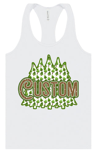 Custom Woodland Trees Women's Racerback Tank