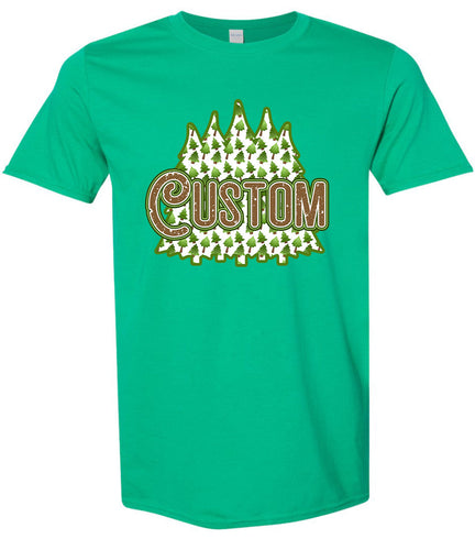 Custom Woodland Trees Adult Gildan Soft Shirt