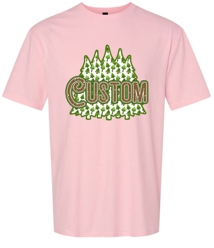 Custom Woodland Trees Adult Gildan Soft Shirt