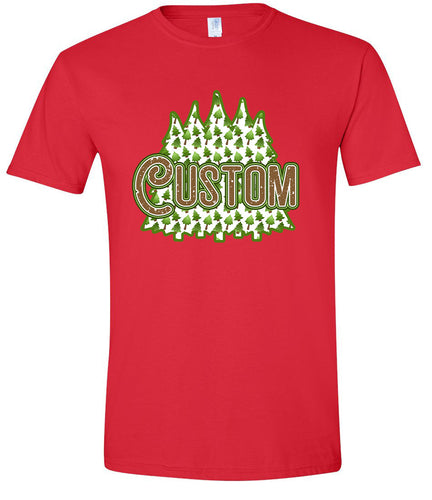 Custom Woodland Trees Adult Gildan Soft Shirt