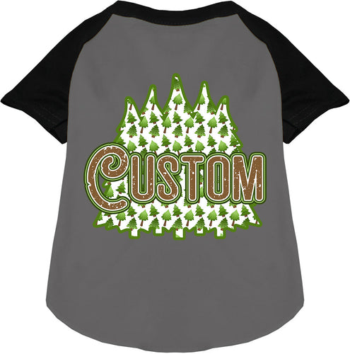 Custom Woodland Trees Pet Raglan Shirts