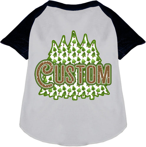 Custom Woodland Trees Pet Raglan Shirts
