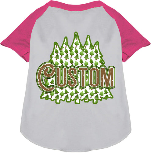 Custom Woodland Trees Pet Raglan Shirts