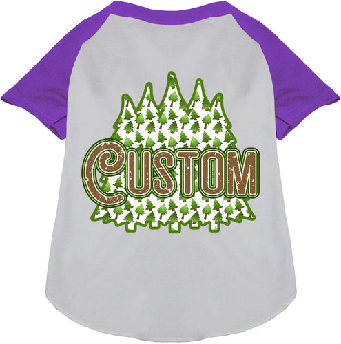 Custom Woodland Trees Pet Raglan Shirts