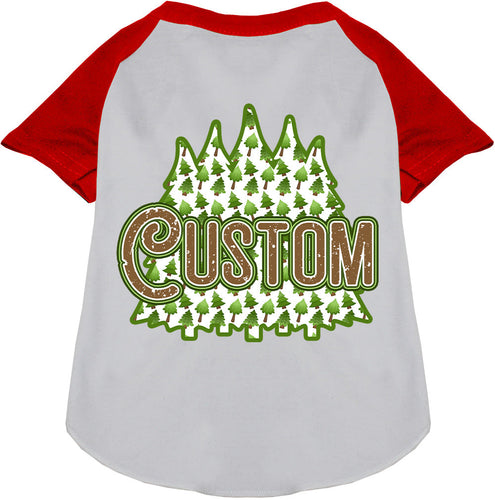 Custom Woodland Trees Pet Raglan Shirts