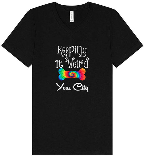 Custom Stay Weird in Unisex V-Neck Shirt