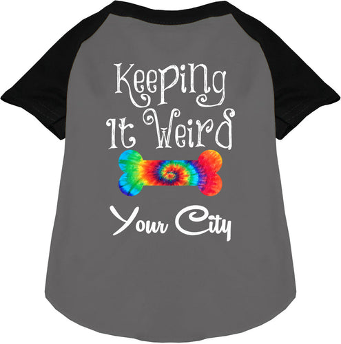 Custom Stay Weird in Pet Raglan Shirts