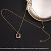 Purple Zircon Necklace Female With Hearts Pendant Ornaments