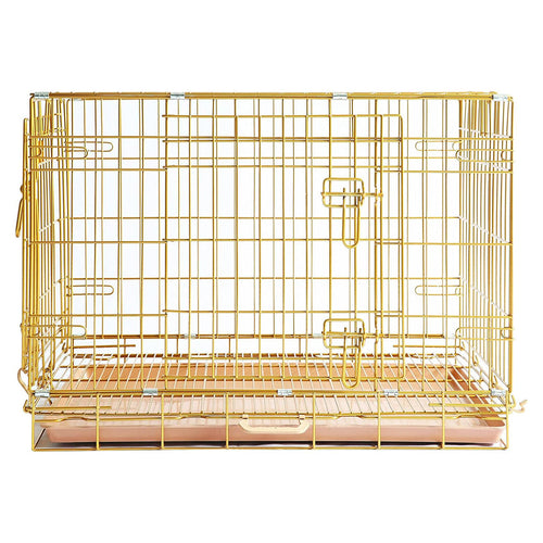 24-42 Collapsible Copper Gold Dog Crate GLD24-42