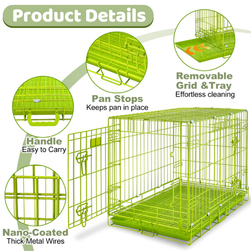 30 Collapsible Green Dog Crate GRN30