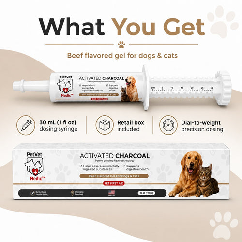 PetVet Medic® Activated Charcoal Syringe for Dogs & Cats — 30 mL (Copy)