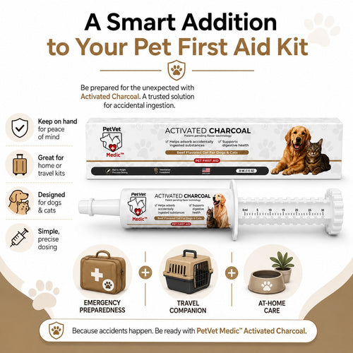 PetVet Medic® Activated Charcoal Syringe for Dogs & Cats — 30 mL