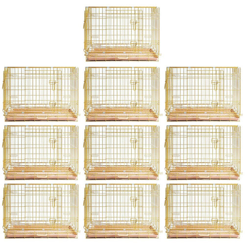 24-42 Collapsible Copper Gold Dog Crate GLD24-42