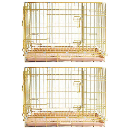 24-42 Collapsible Copper Gold Dog Crate GLD24-42