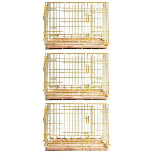 24-42 Collapsible Copper Gold Dog Crate GLD24-42