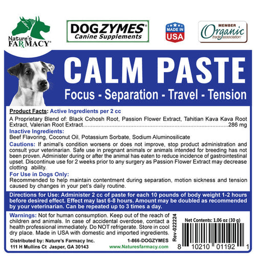 Nature's Farmacy Dogzymes Calm Paste
