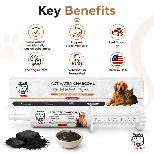 PetVet Medic® Activated Charcoal Syringe for Dogs & Cats — 30 mL