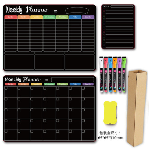 Calendar Magnetic White-board Wall Sticker Learning Schedule Refridgerator Magnets Message Board