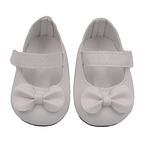 18 Inch American Girl Doll Shoes Solid Color Bow Shoes