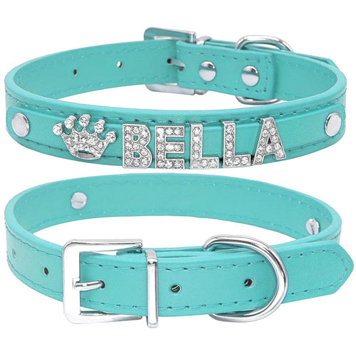 Personalized Cat Rhinestone Puppy Small Dogs Collar