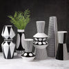 Black And White Striped Geometric Ceramic Vase Flower Ornaments