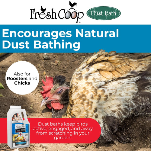 Fresh Coop Dust Bath 6 lb Shaker Absorbent Chicken Bird Bath Backyard Poultry