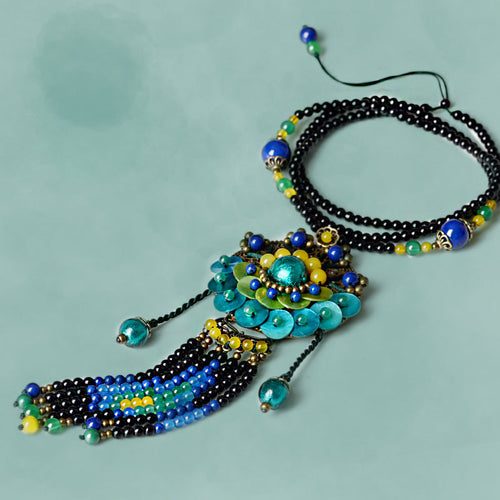 Female ethnic style long necklace jewelry