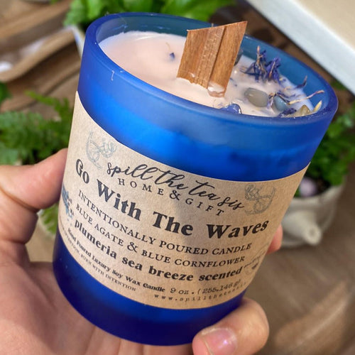 Go With The Waves Intentionally Poured Candle - 9oz - JAR COLOR MAY VARY