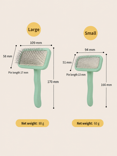 Large Mint Green Pet Slicker Brush for Dogs and Cats