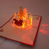 3D light paper cut greeting card