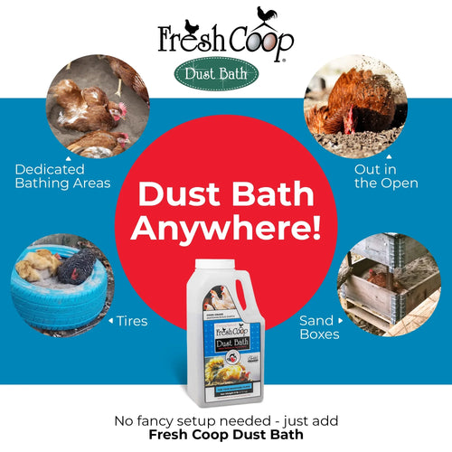 Fresh Coop Dust Bath 6 lb Shaker Absorbent Chicken Bird Bath Backyard Poultry