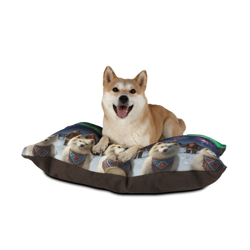 Northern Lights American Eskimo Dogs Pet Bed