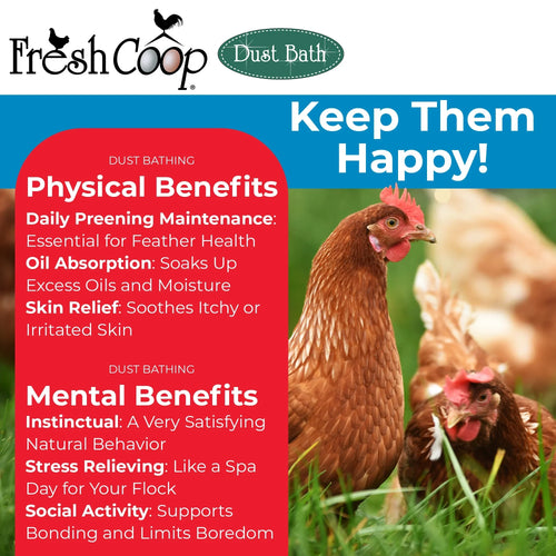 Fresh Coop Dust Bath 6 lb Shaker Absorbent Chicken Bird Bath Backyard Poultry