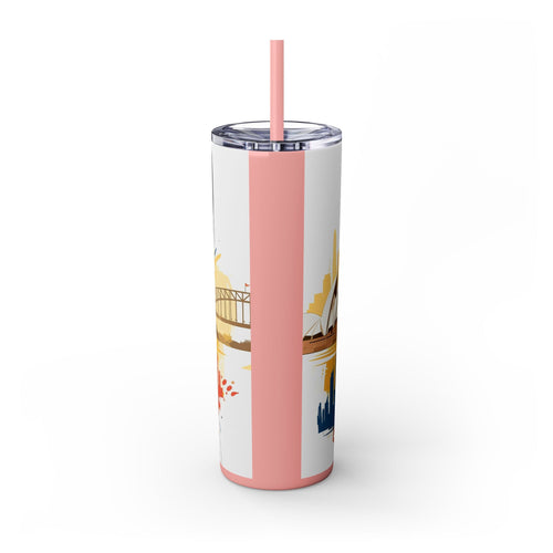 Skinny Tumbler with Straw – 20 oz Stainless Steel Cup