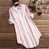 Women's Fashion Striped Long Sleeve Plus Size Shirt