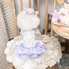 Luxury Japanese design Dog dress chiffon little bow floral