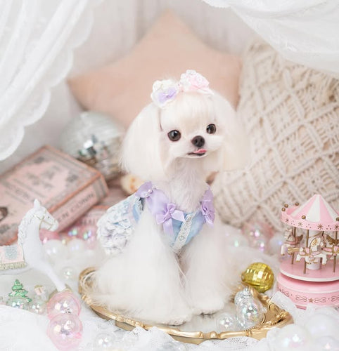 Luxury design Royal Frost Ruffle Dog Dress
