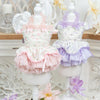 Luxury Japanese design Dog dress chiffon little bow floral