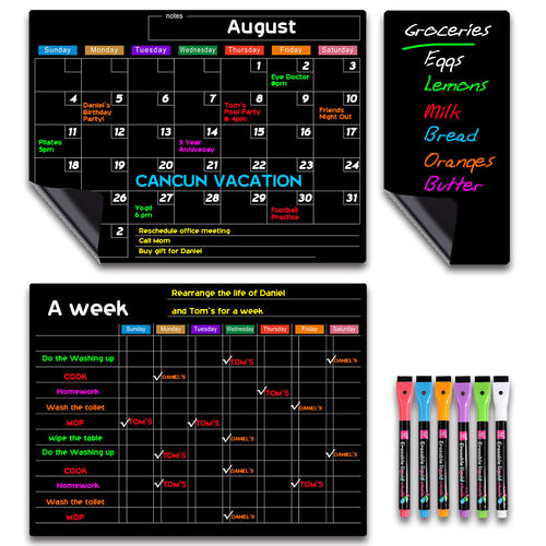 Calendar Magnetic White-board Wall Sticker Learning Schedule Refridgerator Magnets Message Board