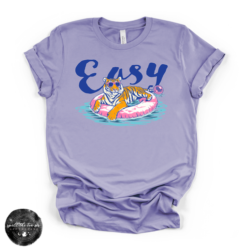 Easy Summer Tee | Retro Tiger Pool Graphic T-Shirt