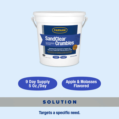 Farnam SandClear Psyllium Crumbles for Horses Digestive Support Sand Colic Risk 3lbs.