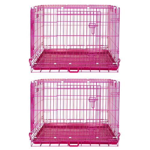 24-42 Collapsible Pink Dog Crate RED24-42