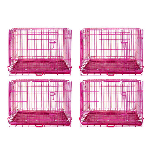 24-42 Collapsible Pink Dog Crate RED24-42