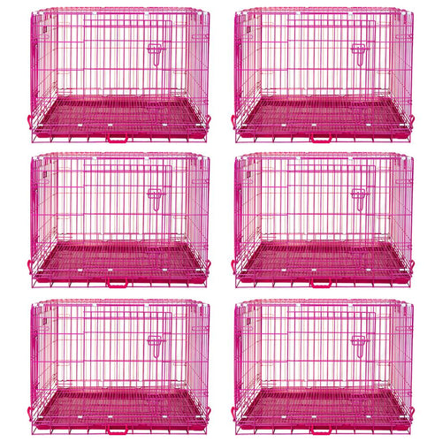 24-42 Collapsible Pink Dog Crate RED24-42