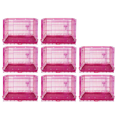 24-42 Collapsible Pink Dog Crate RED24-42