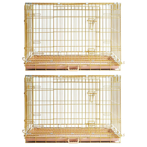 24-42 Collapsible Copper Gold Dog Crate GLD24-42